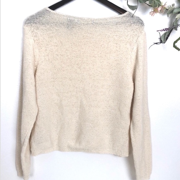 Liz Claiborne cream long sleeve knit sweater - Picture 3 of 4